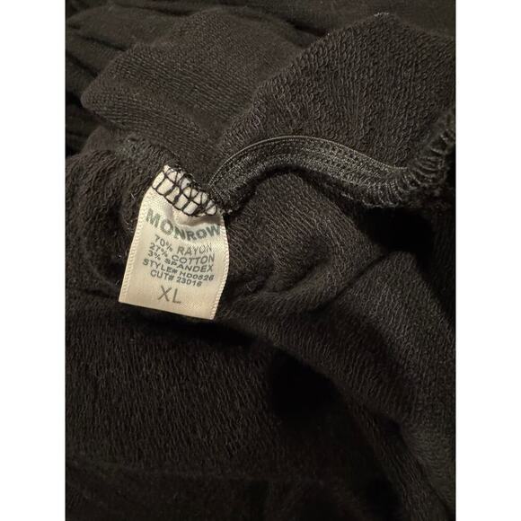 Monrow Sweater Knit Midi Dress with ruching Old Money Resort XL Black - Picture 4 of 4